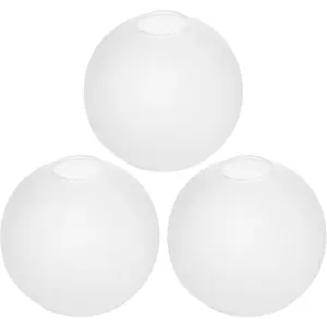 Handblown Frosted Glass Globe Lamp Shade – 1.65" Fitter Opening – Replacement Lamp Shade for Pendant Lights, Chandeliers, Wall Sconces, Vanity & Ceiling Fixtures (3 Pack)