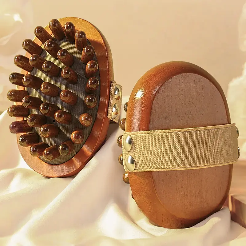 Wooden Massage Comb Set, Anti-Static Scalp & Meridian Care, Promotes Hair Growth, Portable Lightweight Design Spa Tool, Daily Body Brush