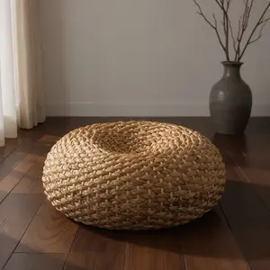 Narcissus Rattan Meditation Cushion – Round Floor Seat for Relaxation