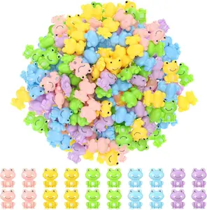 200 Pcs Mini Frog Figurines Tiny Plastic Frog Bulk Colorful Small Animals Figures to Hide Garden Craft Moss Landscape DIY Accessories Home Ornament and Birthday Party Favors