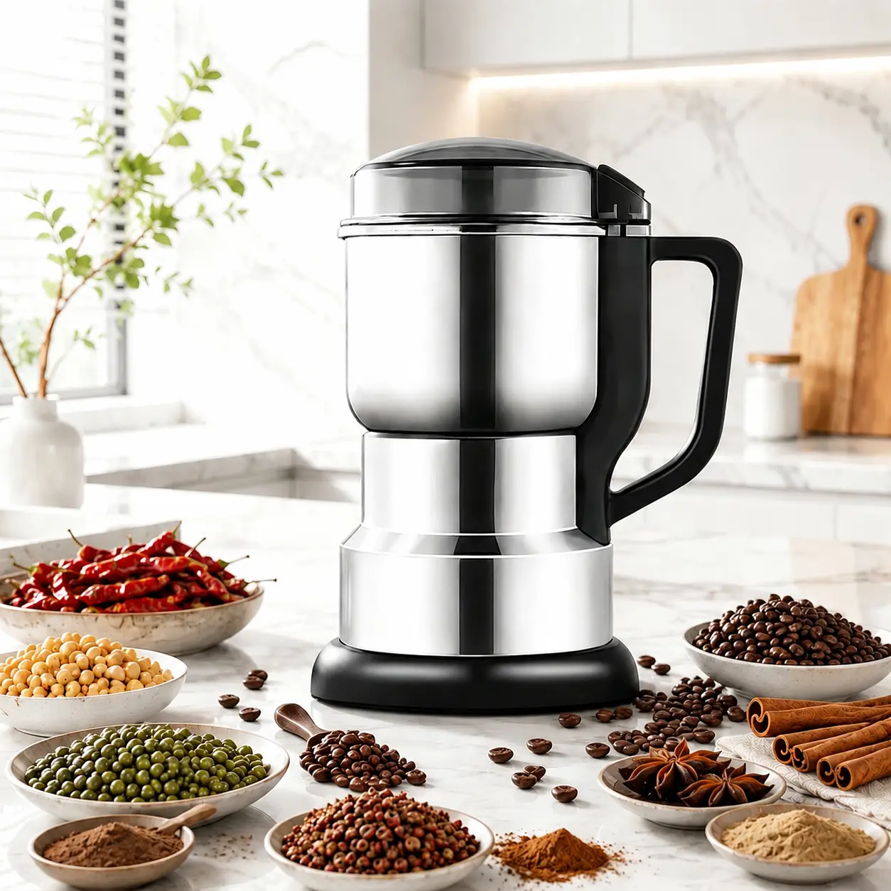 300W Multifunctional Electric Grinder 500ml Food Grade Stainless Steel Fast Grind Coffee Bean Spice Grain Herb Kitchen Home Appliance coffee grinding tool