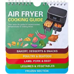 Air Fryer Cheat Sheet Magnets Cooking Guide Booklet Cookbooks Liners Accessories Kitchen Gifts Gadgets