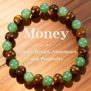 Money Attraction Bracelets for Women Natural Stone Tiger Eye Stretch Wealth Luck Feng Shui Bracelet Sister Best Friend Husband Birthday  Gifts