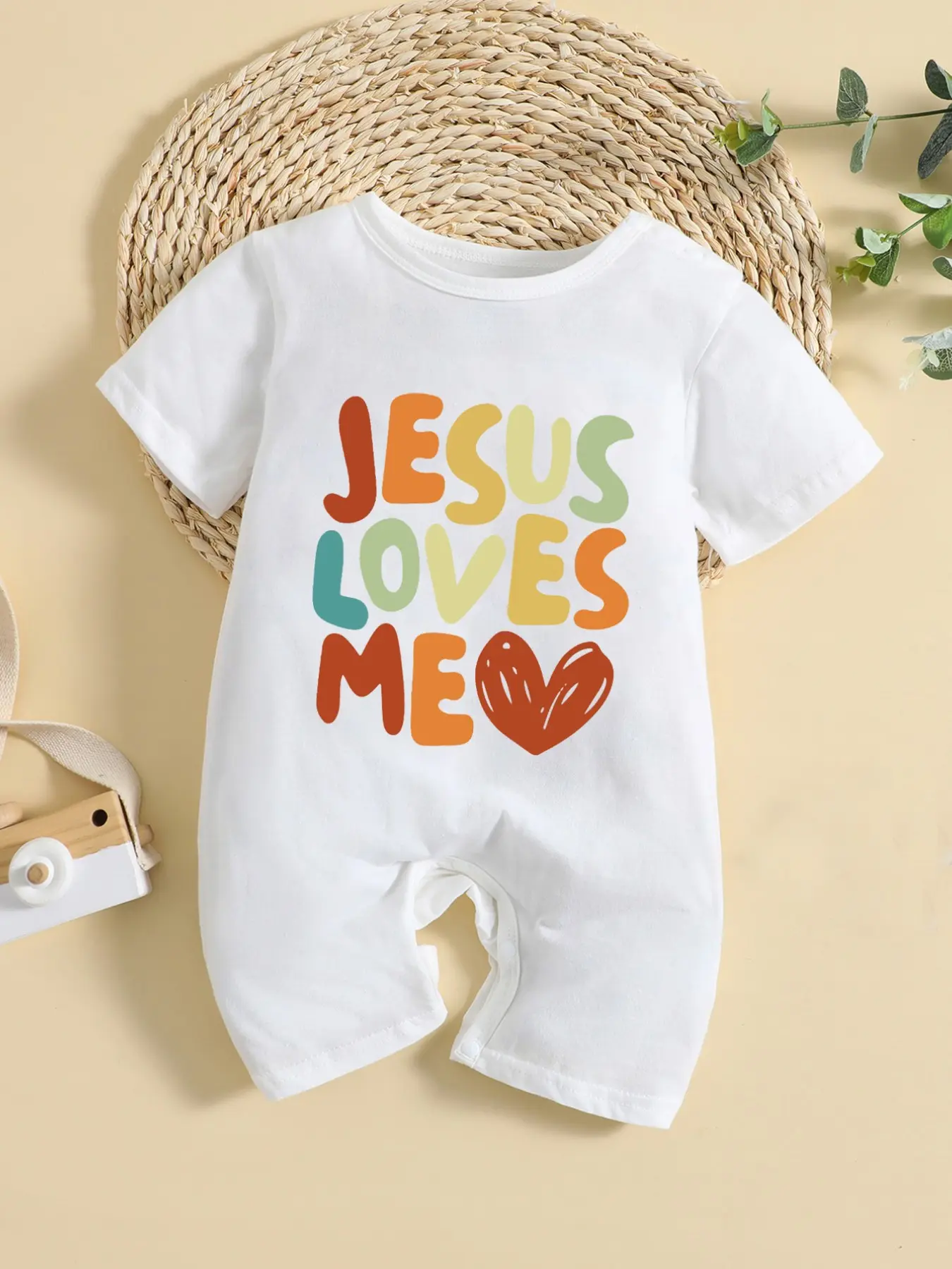 Newborn Baby Onesie Summer, Cute Infant Onesie Bodysuit Romper Short Sleeve Round Neck, Comfortable Newborn Clothing for Boys & Girls