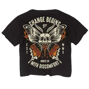 RokFit 'The Mariposa' Crop Top for Women - Black, Cropped Design, Ideal for Active use, workout & Casual Wear