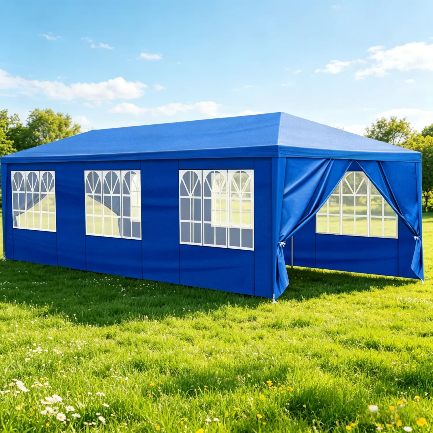 10x20/30ft Outdoor Canopy w/Sidewalls, Waterproof Party Tent for Wedding Birthday Graduation Courtyard BBQ