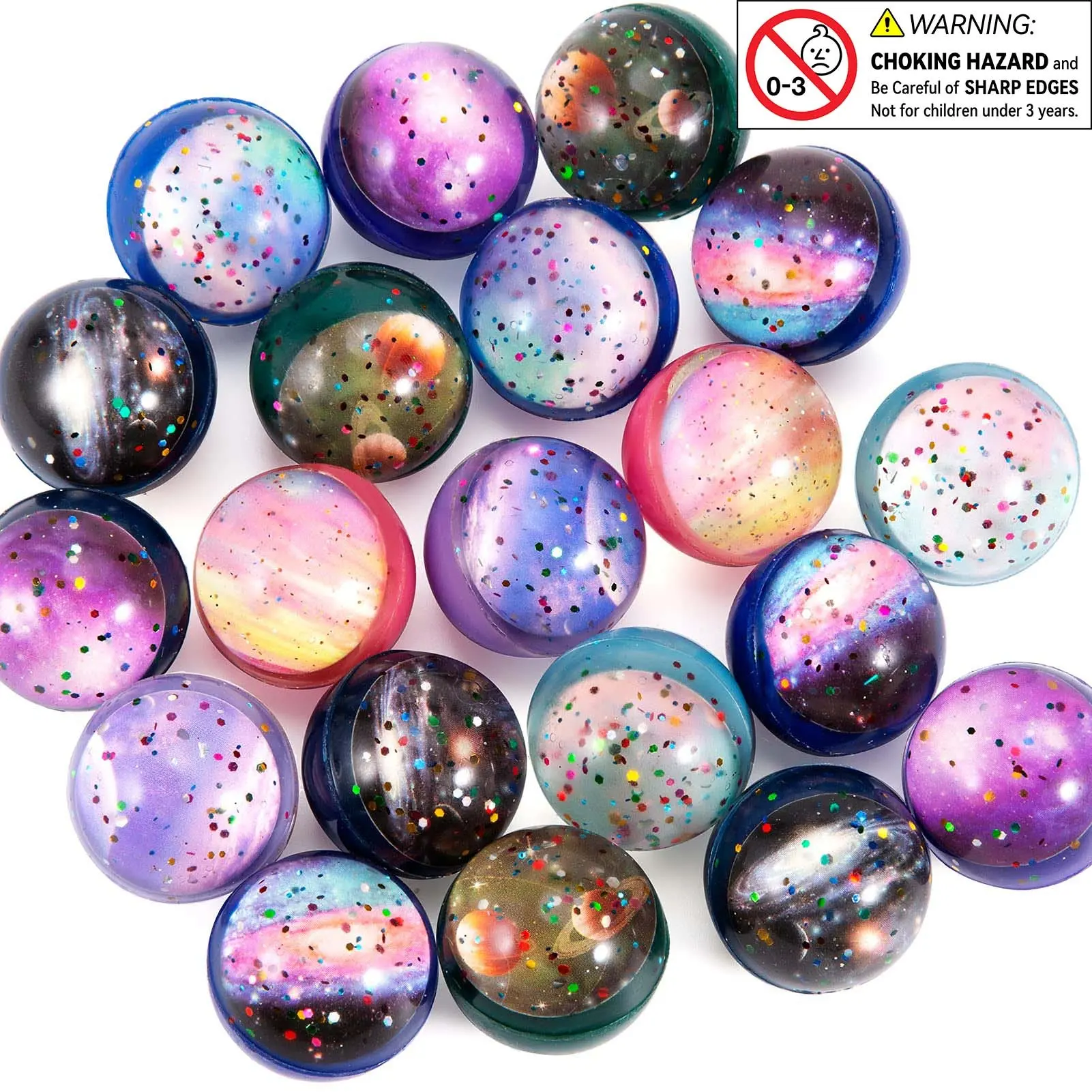 10pcs Random Color Fun Exciting Bouncy Ball, Space Themed Marble Game Party Favors, Perfect For Any Celebration, Gift Bag Filling Toy For Children's Birthday
