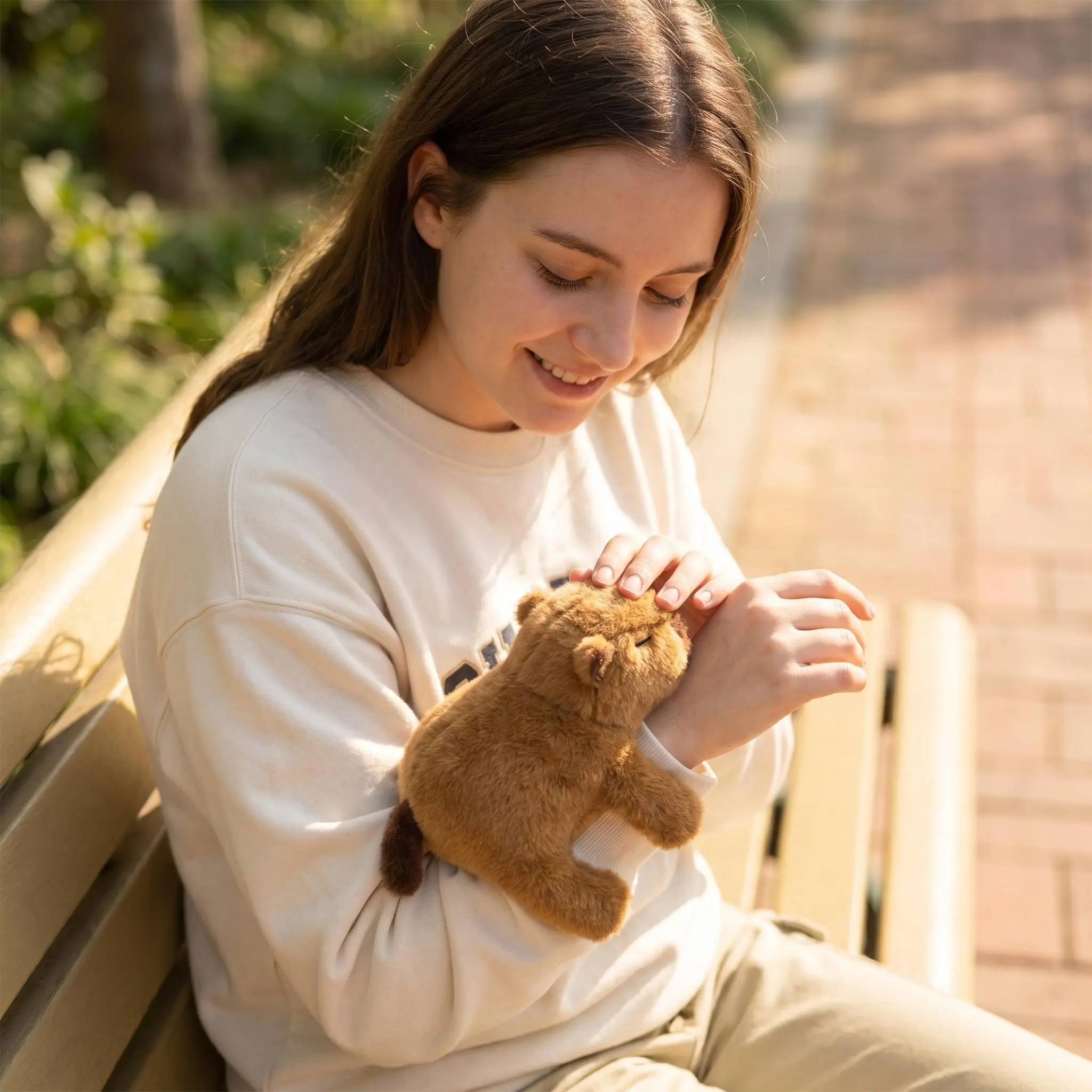 Capybara Plush Slap Bracelet - Soft Stuffed Animal Fabric Wrist Decor Toy, Fashion Accessory for Daily Outfit, Birthday, Chilling at Home, Fits All Wrist Sizes, Hidden Wrap-Around Structure, No Shedding, Unisex, All Sizes, Cozy, Stress Relief, Collectible