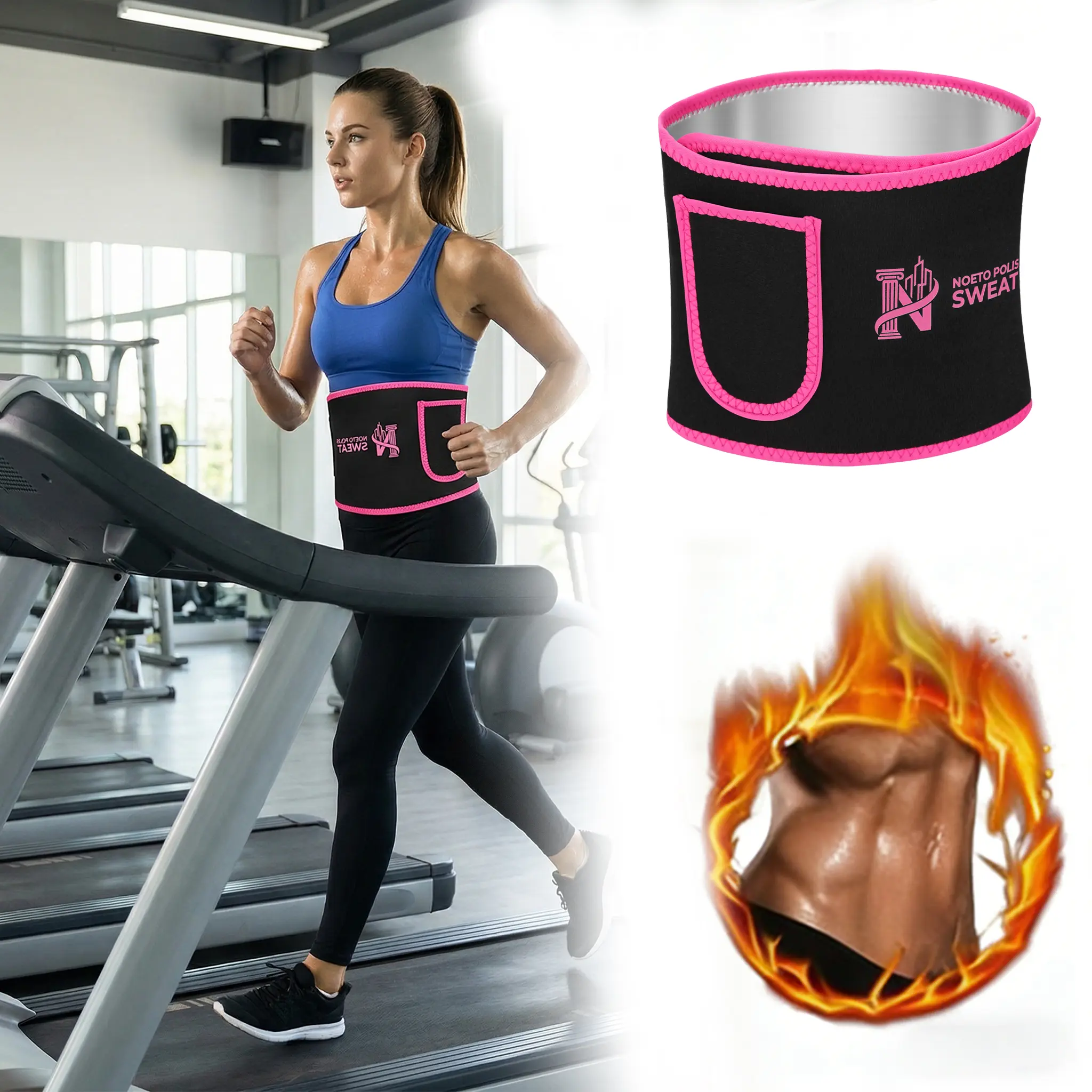 Unisex Sweat Band Waist Belt, Functional Fitness Accessory for Gym Workouts and Sports Training with Abdominal Support, Fitness Workout Accessories, Sport Gym Accessories