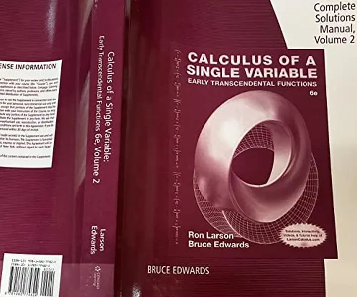 USED-Complete Solutions Manual, Volume 2, Chapters 7-10 for Larson/Edwards' Calculus of a Single Variable: Early Transcendental Functions, 6th by unknown author (Paperback)