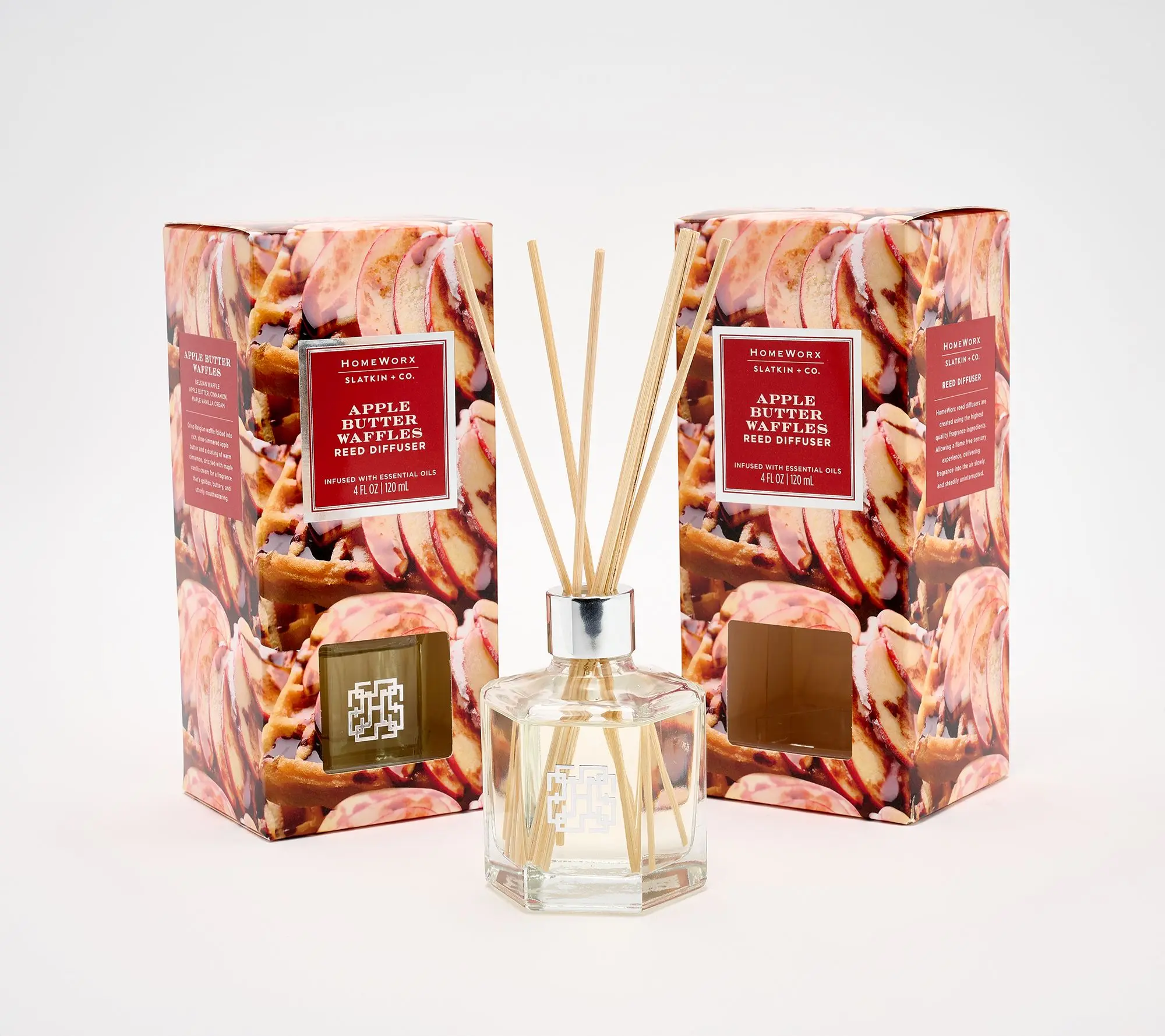 HomeWorx by Slatkin + Co. S/2 Apple Butter Waffles Reed Diffusers