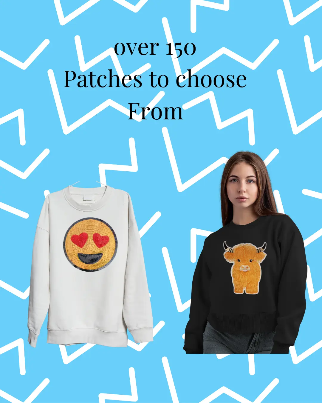ava. Women's Long Sleeve Casual Sweatshirt Chenille Patch Customized Statement Piece Personalize Top Quality Comfort Fit Pullover Hoodie Crewneck LiveStreamFashion CustomApparel