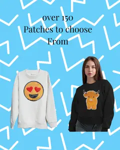 ava. Women's Long Sleeve Casual Sweatshirt Chenille Patch Customized Statement Piece Personalize Top Quality Comfort Fit Pullover Hoodie Crewneck LiveStreamFashion CustomApparel