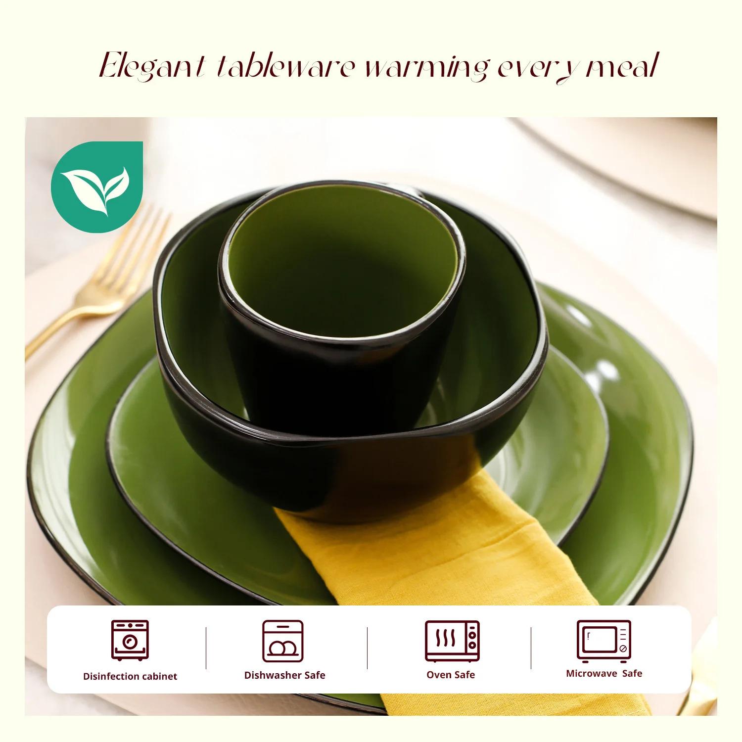 European Wedding Hotel Plates Sets Dinnerware Nordic Ceramic Dinnerware Sets Stoneware Dinner Set for Home