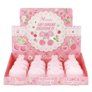Cherry Heart Round Lip Balm Blusher