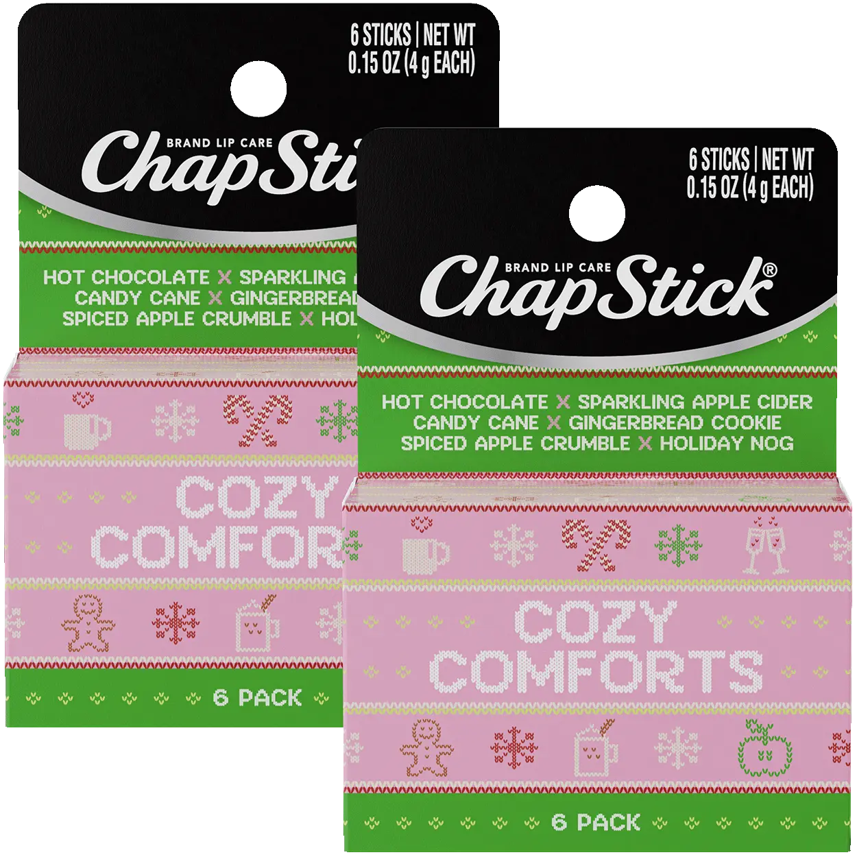 ChapStick Cozy Comforts Holiday Lip Balm Packs (12 Sticks), Stocking Stuffer