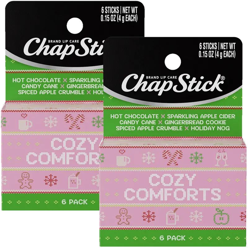 ChapStick Cozy Comforts Holiday Lip Balm Packs (12 Sticks), Stocking Stuffer