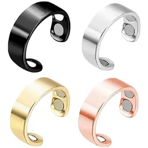 Open Magnet Ring Multifunctional European and American Electroplated Rings for Women Opening Adjustable Ring Women Men Gifts
