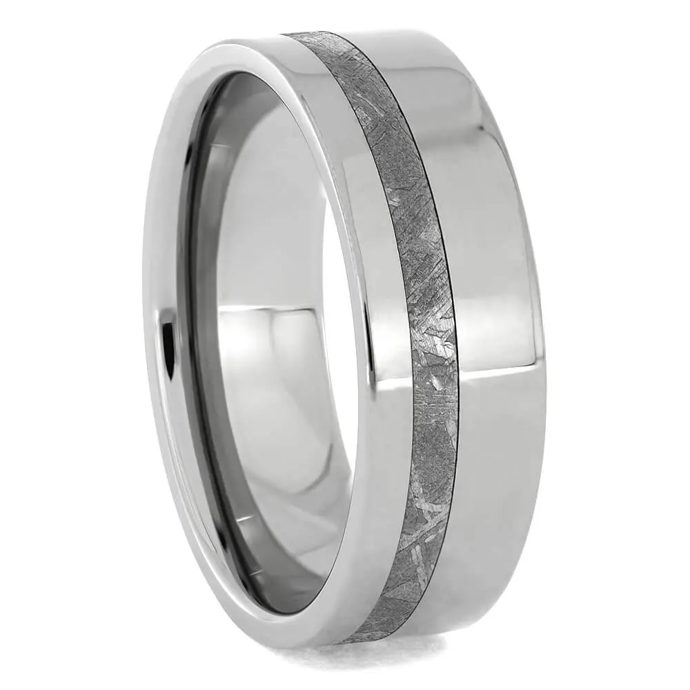 Men's Titanium Ring with Gibeon Meteorite