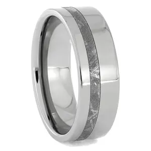 Men's Titanium Ring with Gibeon Meteorite