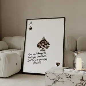 Leopard Print Ace Of Spades Quote Poster Trendy Preppy Wall Decor For Bedroom Or Dorm