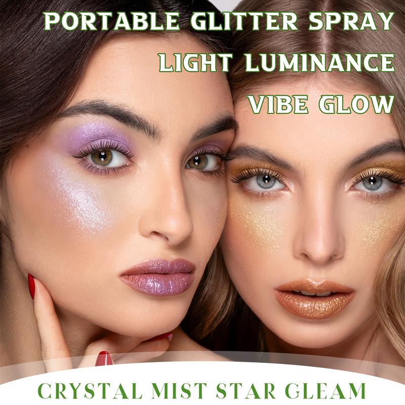 Hair and Body Glitter Spray，Not Sticky Sparkle Body Highlighter，for Clothes, Festival Rave Prom Loose Sparkle