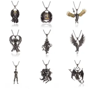 33 styles Anime Character Pendant Necklace – Titanium Steel Jewelry for Men and Women, Trendy and Personalized Accessory for Streetwear, Halloween, Parties, and Festivals, Ideal Gift for Couples, Girlfriends, Lovers, and Wives Y43