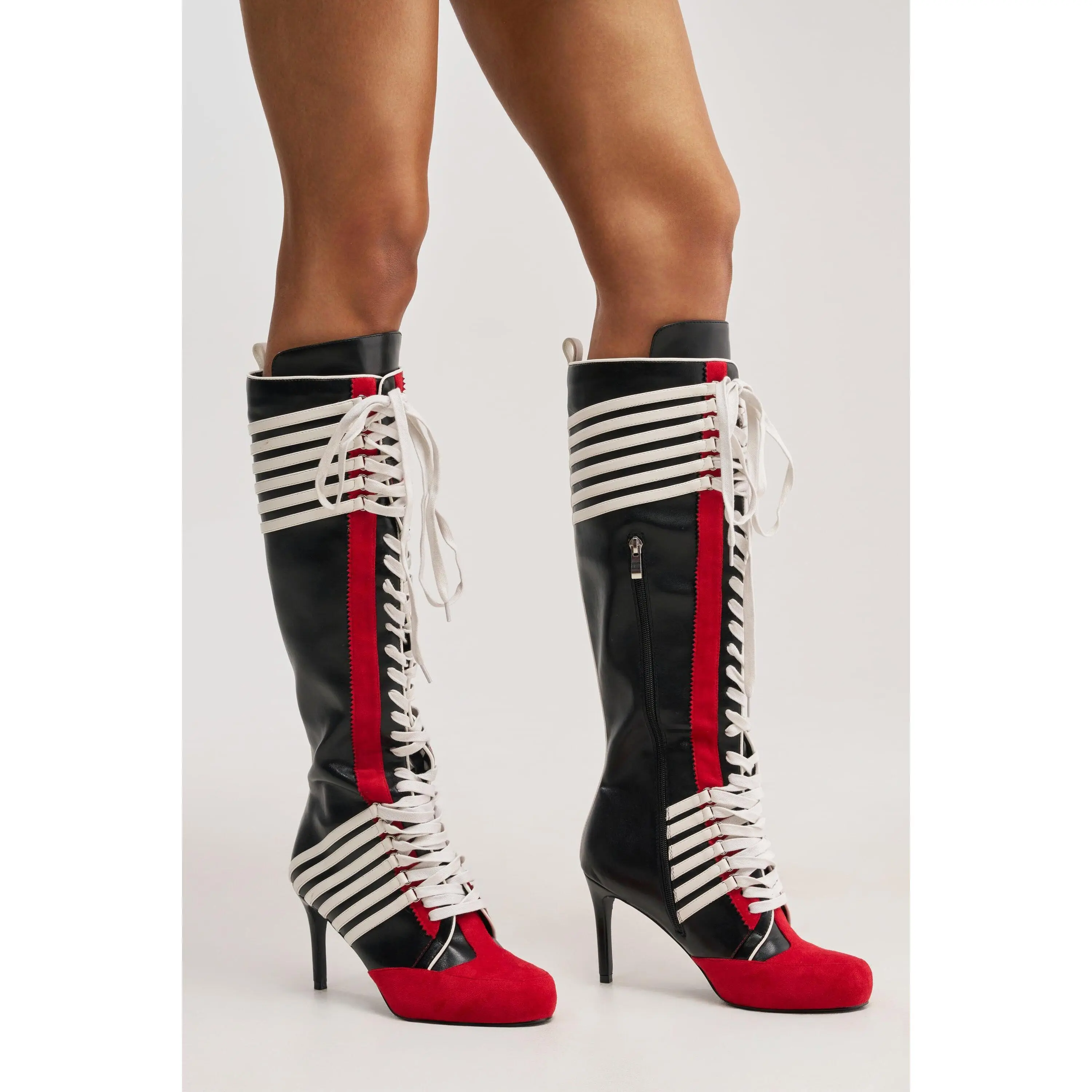 AZALEA WANG NITRO RED MULTI SPORTY STILETTO BOOT