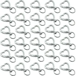 30 Pcs Heart Keychain Set with Spring Snap Hook,Valentine's Day Gift for Women,Girls,DIY Key Rings for Backpack Luggage Tag Bulk Charms Accessories,DIY Hand Tools Kits