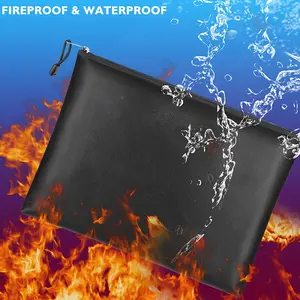 Fireproof Money Bag - 10.6"x6.7" & 5"x8" Small Fireproof Bags, Bank Deposit & Passport Safe Storage Envelope