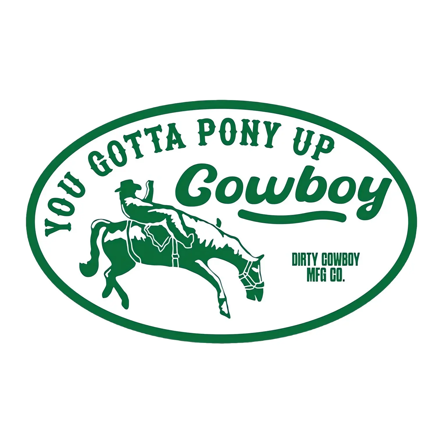 COMBAT IRON Durable Cowboy Theme Weatherproof Vinyl Car Sticker - Easy to Remove Peel-Off Back Car Window Decal, Quad & Hard Hat Decor, Home Decor Accessory