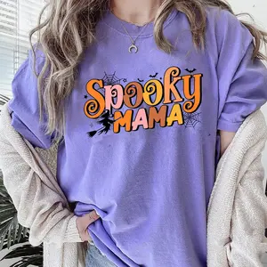 Funny Halloween Spooky Shirt For Mom, retro spooky mama T-shirt, Spooky Mom Tee, Boo halloween, Spooky Shirt for Mama