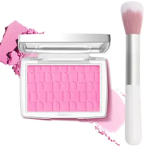 Pink Blush Powder Blush for Cheeks with Brush, Matte Blush Palette Blush Powder Face Blusher, Natural Blendable Formula Silky Lightweight Makeup Blush Rubores de Maquillaje, 001#