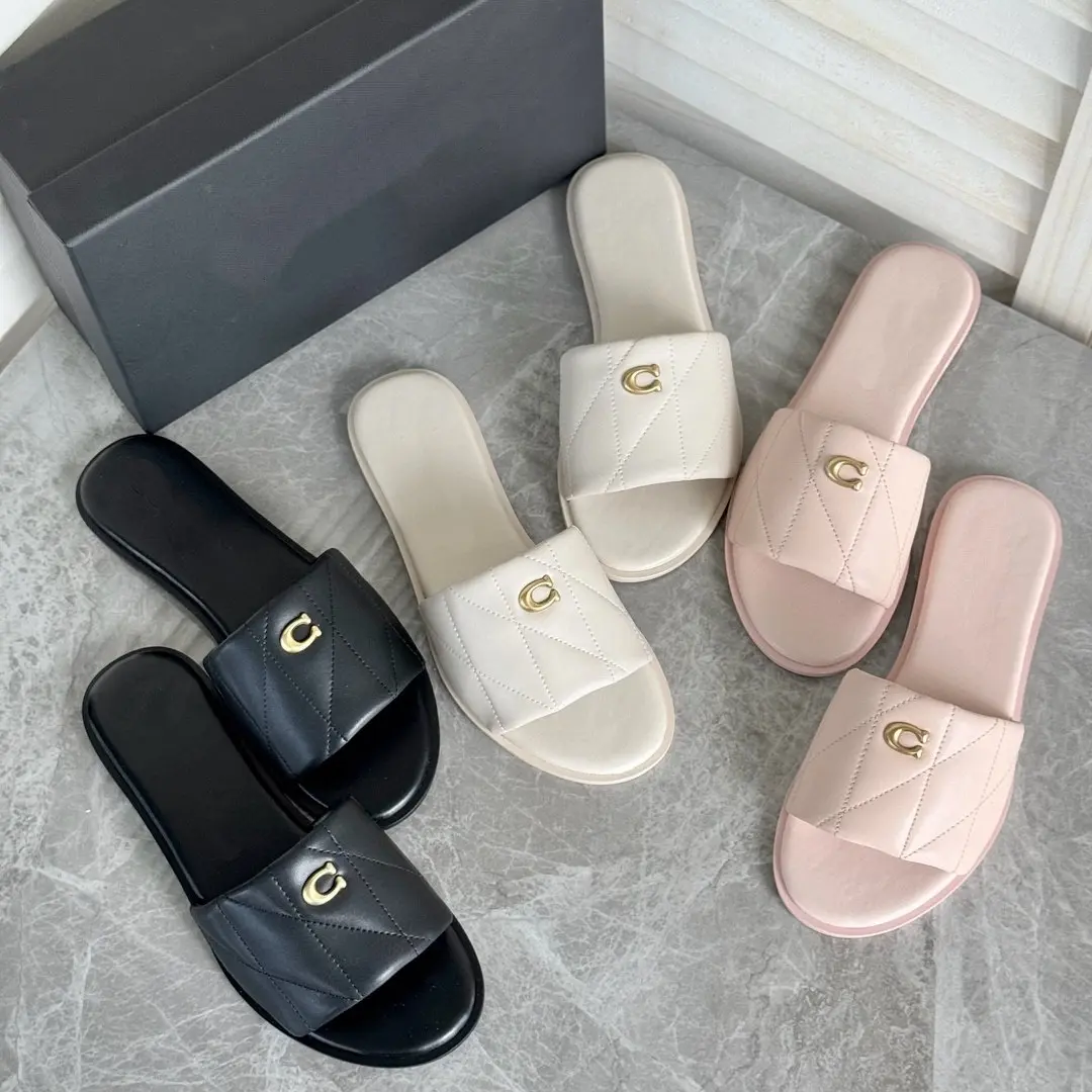 New stylish C-letter flat casual single-strap sports sandals, beach vacation outdoor sandals, women's style