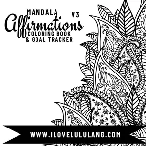 V3 Mandala Affirmations Coloring Book & Goal Tracker Color With Confidence Series for Stress Relief & Confidence Boost