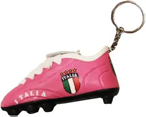 Italia Soccer Shoe Keychain Pink - Italy Collection of Key Rings & Fobs 3.25 x 1.25 x 1.5 Inches PVC Leather Unique Decoration for Purse Backpack