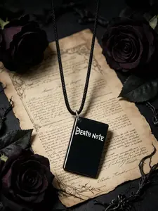 Death Note Letter Design Pendant Necklace, Initial Necklace for Parties, Fashion Accessory for Daily Wear, Elegant Trendy Jewelry, Birthday Gift