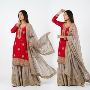 Indian Designer Panjabi Suits Beautifully Combined Color Casual Womenswear