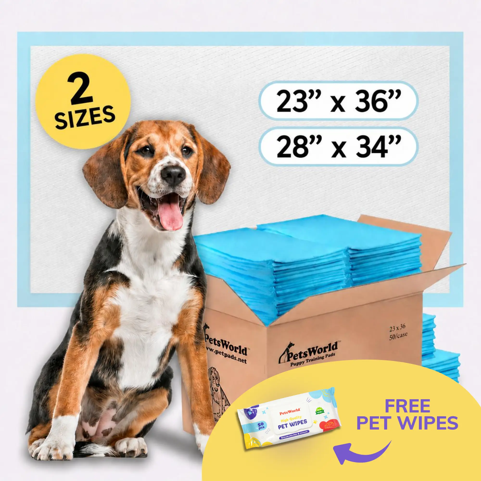 PetsWorld Economy Value Puppy Training Pads (2 sizes available) Extra Large Dog Pee Pads, Bulk Value Potty Pads with Quilted Gel-Lock Core and Odor Control for Puppy Potty Training, Senior Dogs & Incontinence
