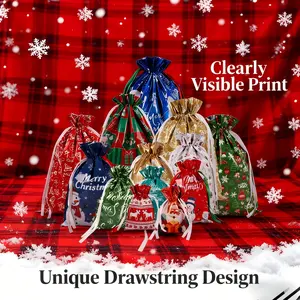 Christmas Foil Paper Bags 26 Pieces Holiday Gift Bundle Large Medium Small Sizes Aluminum Foil Multi-Purpose Festive Packaging for Party Favors