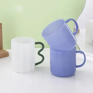 Korean Milk Jade Glass Mug Office Water Drinking Cup High Aesthetic Value Coffee Cups Couple Cups Birthday Gifts Home Daily Use Stackable Mugs