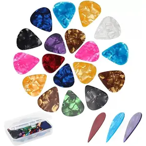 21 Packs Guitar Picks With Organizer Box Bass Picks Thin, Medium & Heavy 3 Different Thickness For Electric Acoustic Guitars Ukulele Bass, Guitar Gifts For Men Women Players