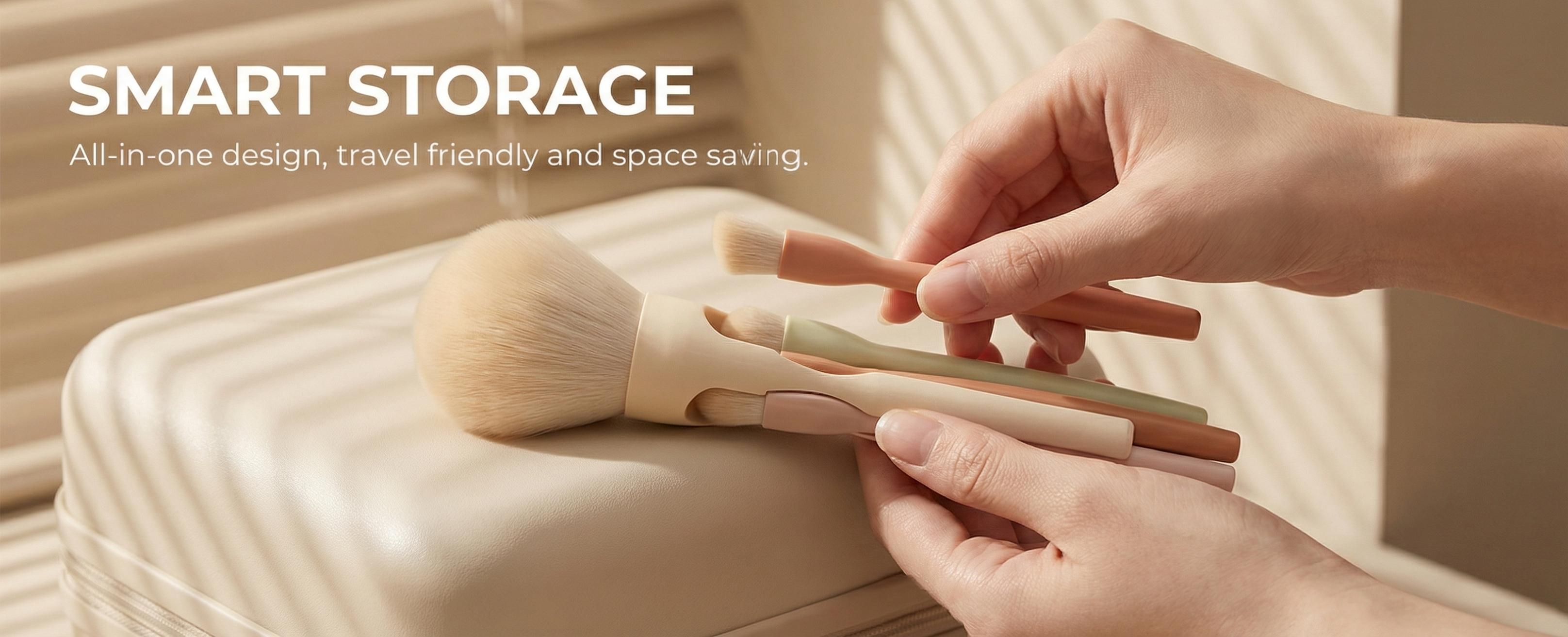 4-in-1 Magnetic Travel Makeup Brush Set – Ultra Soft Synthetic Bristles for Flawless Powder & Cream Application – Compact Portable Beauty Tool for On-the-Go makeup brushes set