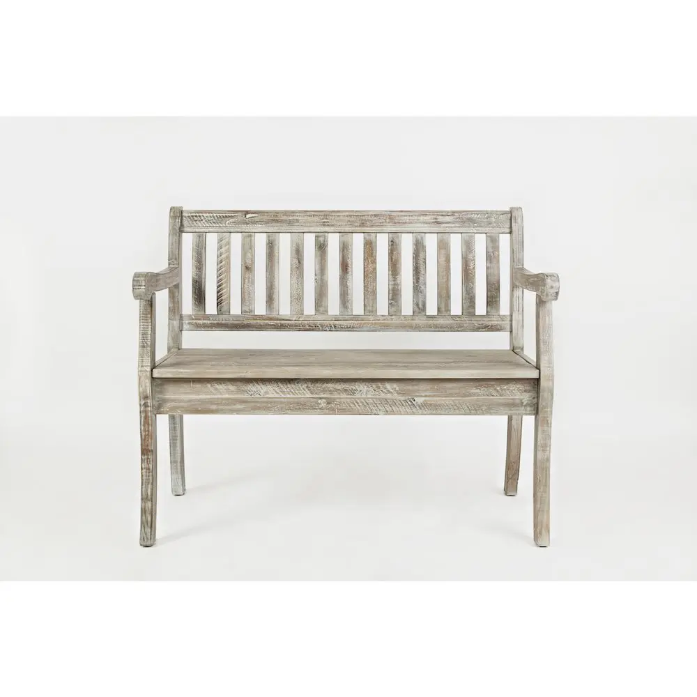 Artisan's Craft 42" Distressed Solid Wood Storage Bench - Rustic Farmhouse Decor, Country Farm Theme, Distressed Look, Charming Character, Classic Country Style Outdoor Furniture