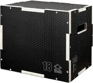 3-in-1  Plyo Box - Non-Slip Plyometric Jump Box for  & Gym, 400lbs Bearing Fitness Launch Box for Jumping Squats Step-ups Strength