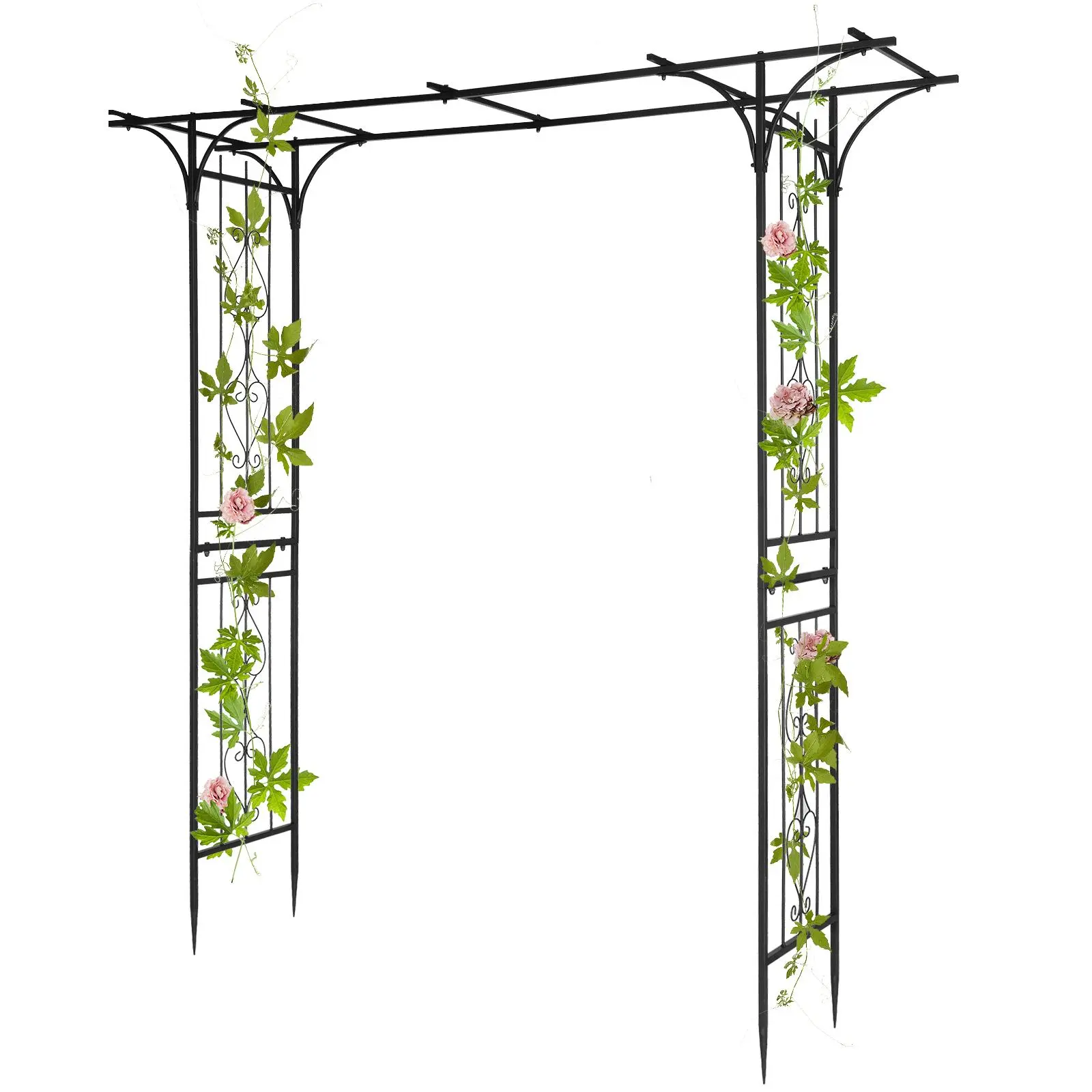 Ubesgoo Wrought Iron Arch Arbor, Courtyard Plant Climbing Frame, Outdoor Wedding Solemnisation Ceremony Decor for for Entrance Gate of Patio, Garden, Park, Porch