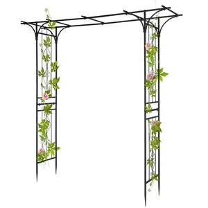 Ubesgoo Wrought Iron Arch Arbor, Courtyard Plant Climbing Frame, Outdoor Wedding Solemnisation Ceremony Decor for for Entrance Gate of Patio, Garden, Park, Porch
