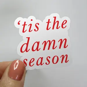 Tis the Damn Season Red Decorative Sticker for Festive Home Decor