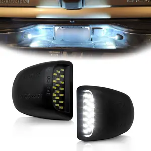 2pcs 12V LED License Plate Lights for Chevy/GMC Trucks Sierra 1500 2500HD 3500HD (2019-2024) Tahoe Suburban Yukon Escalade 48-SMD 6500K White Rear Tag Lamp Plug & Play