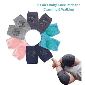 5 Pairs Baby Knee Pads for Crawling & Walking, Toddler Knee Protectors for Boys & Girls 1-3 Years, Soft Non-Slip Safety Pads for Babies Kids